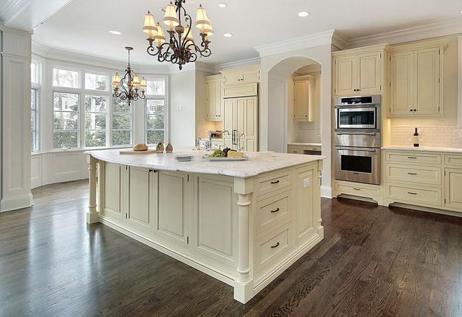 close-up of wood-look laminate flooring planks in Belvedere Tiburon